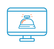 Desktop with hotel bell icon